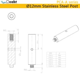PCA-A Stainless Steel Rod Diameter 12mm Column Bracket Optical Support Frame Scientific Research Experiment Lifting Adjustment