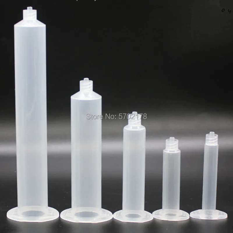 20pcs Industrial Syringe Anti-corrosion Dispensing Syringe Transparent Small Capacity US type Syringe