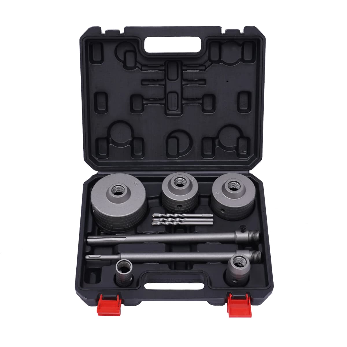 9 Pcs Concrete Drill Bit Set Diamond Hole Saw Cement Brick Full Kit 330-350mm Cutting Depth W/ 30/40/68/80/100mm Diameter