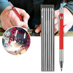 Welders Pencil With 12PCS Silver Streak Refills Metal Marker Mechanical For Steel Welding Sheet Metal Engraving Supplies