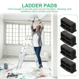 4Pcs Ladder Leg Feet Pads Ladder Non Slip Feet Attic Ladder Leg Protector Trapezoid Pads Replacement Non Slip Folding Rubber