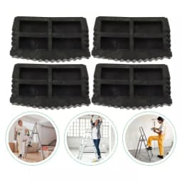 4Pcs Ladder Leg Feet Pads Ladder Non Slip Feet Attic Ladder Leg Protector Trapezoid Pads Replacement Non Slip Folding Rubber