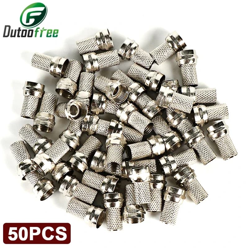 50PCS/Set High Quality RG6 F Type Coaxial RF/AV Signal Cable Connector Terminals Plugs