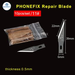 10PCS Stainless Steel Blades with Handle Wood Cutting Engraving Tool Set Mobile Phone BGA IC Chip Glue Removal Repair Hand Tools