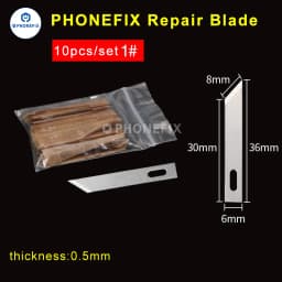 10PCS Stainless Steel Blades with Handle Wood Cutting Engraving Tool Set Mobile Phone BGA IC Chip Glue Removal Repair Hand Tools