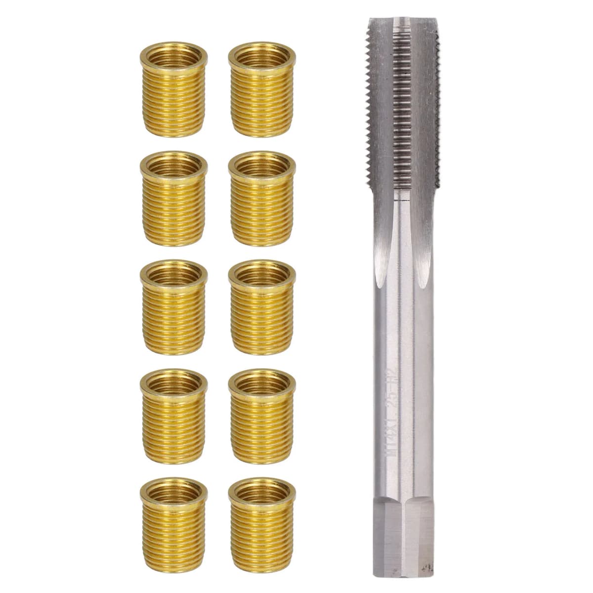 Spark Plug Thread Hole Repair Tools Metal M12x1.25 Inserts M14x1.25 Tap 14mm Rethreaded Kit Threaded Tap Spark Plug Tap Inserts