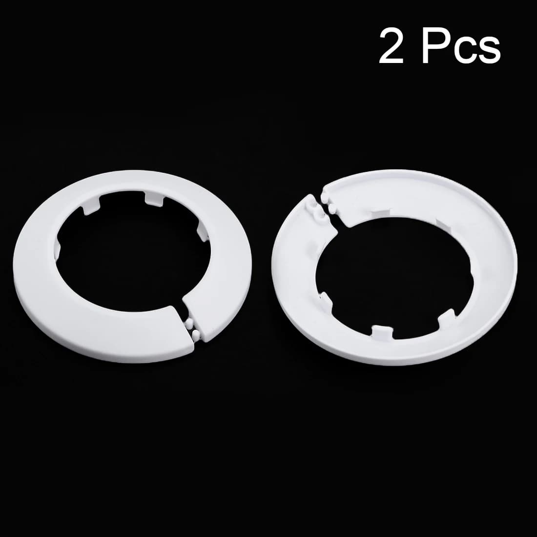uxcell 2 Pcs Pipe Collar 64/75/90mm PP Radiator Escutcheon Water Pipe Cover Decoration White