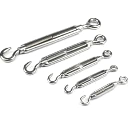 M5~M24 Turnbuckle 304 Stainless Steel Wire Rope Tension Device Shading Net Tarpaulin Installation DIY Tools Flange Bolt Hook
