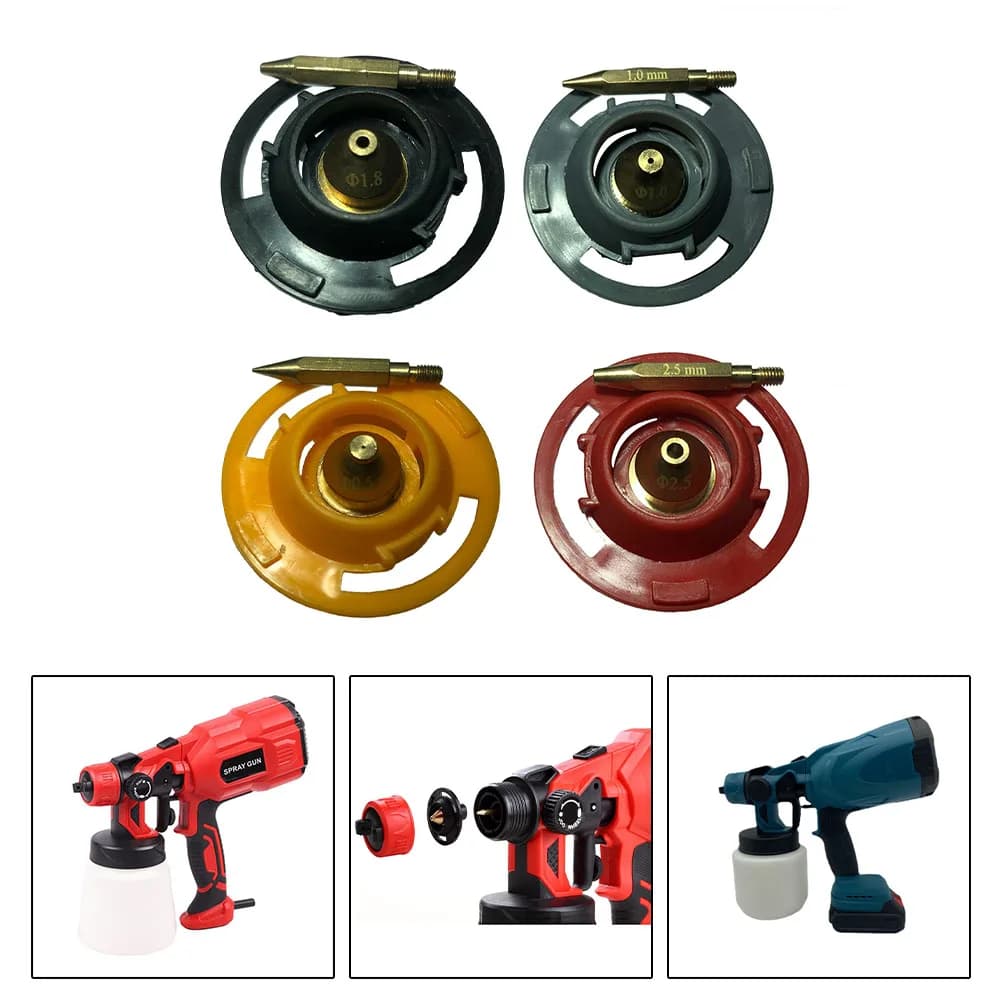 Electric Spray Paint Nozzles 0.5/1/1.8/2.8mm Random Color Electric Spray-Gun Flow Control Sprayer Tip Airbrush Nozzle Replace