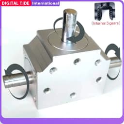 New Right Angle Conical Bevel Gearbox Right Angle Commutator Device Speed Ratio 1:1 Double 8MM Shaft Gear Material 45 Steel