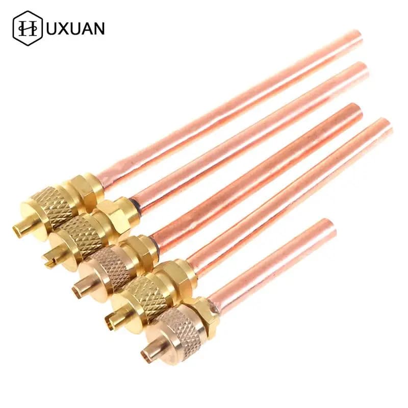 5pcs/lot Service/Access Valve 1/4" SAE 1/4" OD 4" Stem Strong Core AC Air Conditioner Refrigeration Access Valve