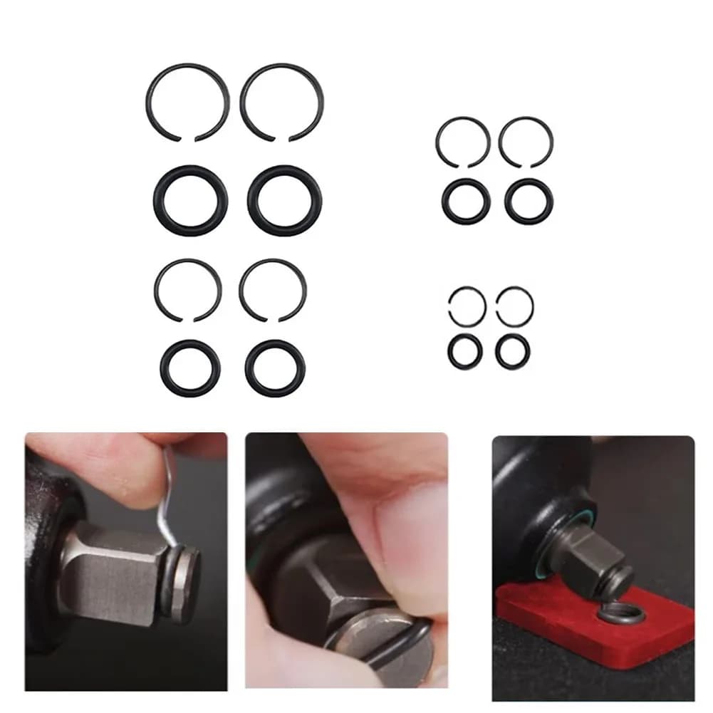 2Set Retaining Ring Clip With O-Ring Socket Impact Wrench Snap Ring 3/8" 1/2" 3/4" 1" Impact Wrench Accessories
