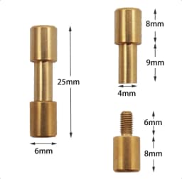 10 Sets of 6*4mm Brass Corby Bolts Fasteners Tactical Lock Rivets, Knife DIY Tool Handle Fastener Revision, EDC Knife Screw