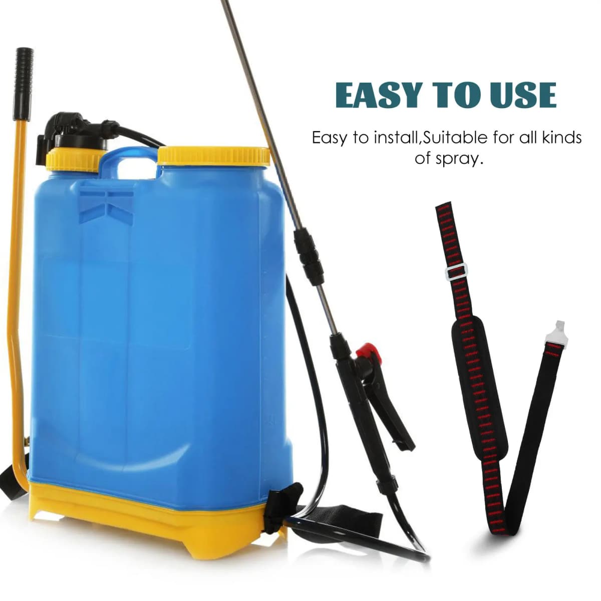 2 Sets Replacement Backpack Sprayer Straps with Metal Hooks, Durable Comfortable Shoulder Straps for Garden Farm Agricultural