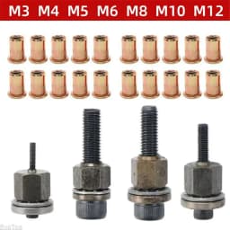 Manual Rivet Screw Riveter Rivet Nut Tool Adapter M3 M4 M5 M6 M8 M10 M12 Metal License Plate Simple Installation 11pc