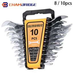 10pcs/8pcs Chrome Steel Ultra-thin Wrench Double-Head Universal Open-End Wrench Bolt Removal Wrench Manual Repair Tool Set