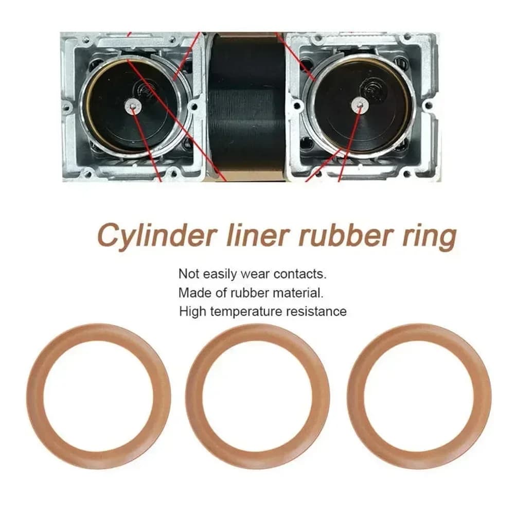 Piston Ring Rubber Insulated For 550W/1100W/1500W Oil-Free Silent Air Compressor Air Pump Piston Ring's Air Tools Accessories