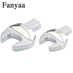 Fanyaa Square Drive 9x12 Open End Wrench Interchangeable Torque Head, Individual Crowfoot Wrench Full Polish 7-19mm