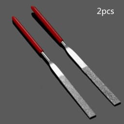 Needle File Non-slip Handle DIY Red Plastic Handle Metal Stone Grinding Flat Jewelry Polishing Tool Needle
