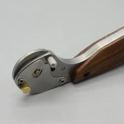 Nattools Full Metal Rotary Cutter Stainless Steel Leather Craft Knife Retractable Blade Walnut Handle 45 Mm