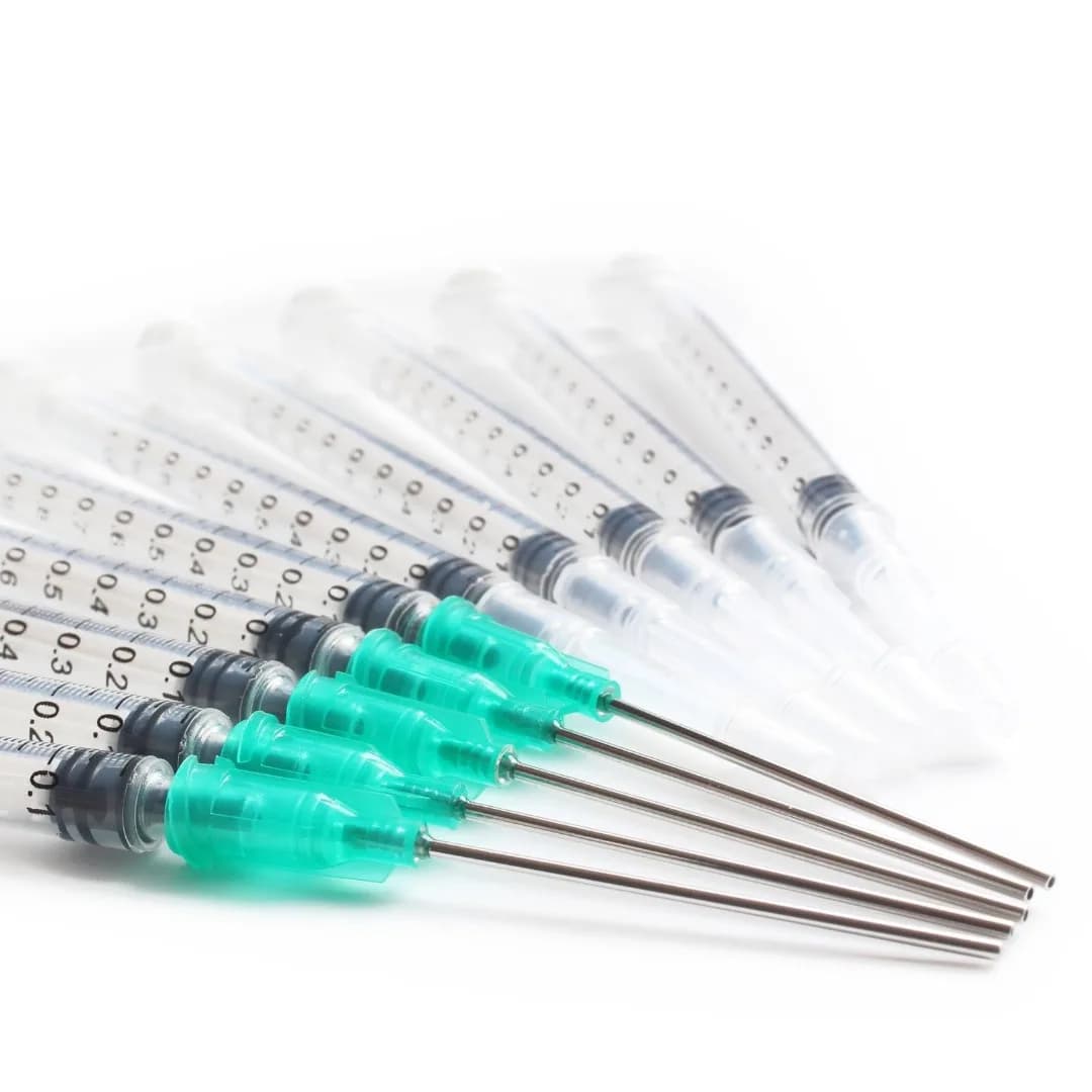 10Pcs 1ml Syringe with 18Ga 1.5'' Blunt Needle and Plastic Needle with Matching Cap For Mixing Liquids Gels Glues