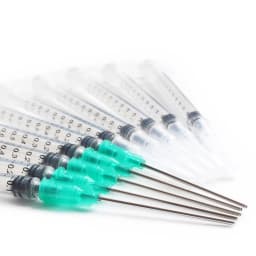 10Pcs 1ml Syringe with 18Ga 1.5'' Blunt Needle and Plastic Needle with Matching Cap For Mixing Liquids Gels Glues