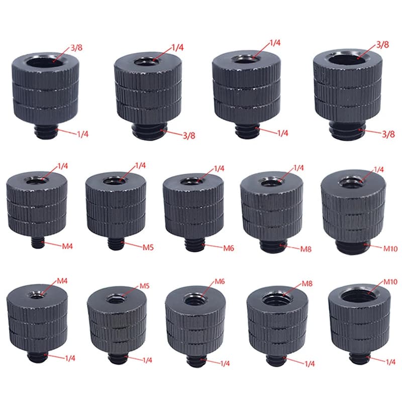 1/4 To M4M5 M6 M8 M10 Conversion Screw 3/8" Male To Female Thread Screw Mount Converter Adapter Standard 1/4 Mount Adapter Screw