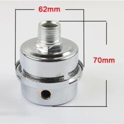 Metal Air Filter OilFree Muffler For 12 5mm/16mm/20mm Air Compressor Pump, Noise Reduction, Easy Installation Silver