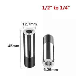 1/2" 1/4" 1/8" Collet Adaptor Shank Reducer Bit CNC Spindle Router 4/6/8/10mm Drill Bits Spindle Milling Cutter Collet Sleeve
