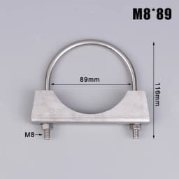 1Pc 304 Stainless Steel U-Screw Irregular Bolt With Baffle And Nut M8 Exhaust Pipe Clamp