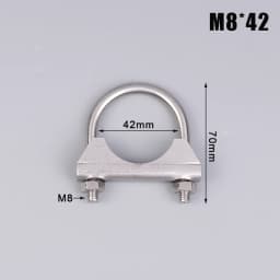 1Pc 304 Stainless Steel U-Screw Irregular Bolt With Baffle And Nut M8 Exhaust Pipe Clamp