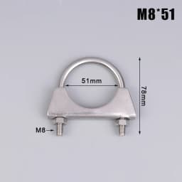 1Pc 304 Stainless Steel U-Screw Irregular Bolt With Baffle And Nut M8 Exhaust Pipe Clamp