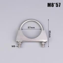 1Pc 304 Stainless Steel U-Screw Irregular Bolt With Baffle And Nut M8 Exhaust Pipe Clamp