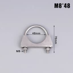 1Pc 304 Stainless Steel U-Screw Irregular Bolt With Baffle And Nut M8 Exhaust Pipe Clamp