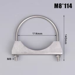 1Pc 304 Stainless Steel U-Screw Irregular Bolt With Baffle And Nut M8 Exhaust Pipe Clamp