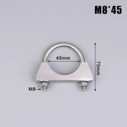 1Pc 304 Stainless Steel U-Screw Irregular Bolt With Baffle And Nut M8 Exhaust Pipe Clamp