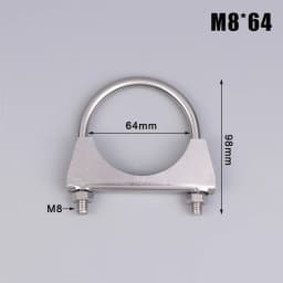 1Pc 304 Stainless Steel U-Screw Irregular Bolt With Baffle And Nut M8 Exhaust Pipe Clamp
