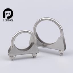 1Pc 304 Stainless Steel U-Screw Irregular Bolt With Baffle And Nut M8 Exhaust Pipe Clamp