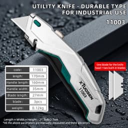 Aluminum Alloy Multifunctional Utility Knife Heavy Duty Box Cutter with Stainless Steel Blade for DIY ,Office