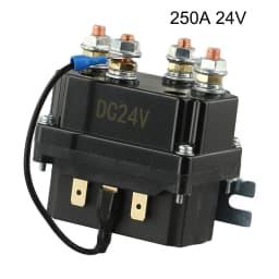 24V 250A Winch Solenoid Relay Silver-alloy Winch Magnetic Contactor Relay For 9000lb SUV/UTV Winch Control Mechanical Equipment