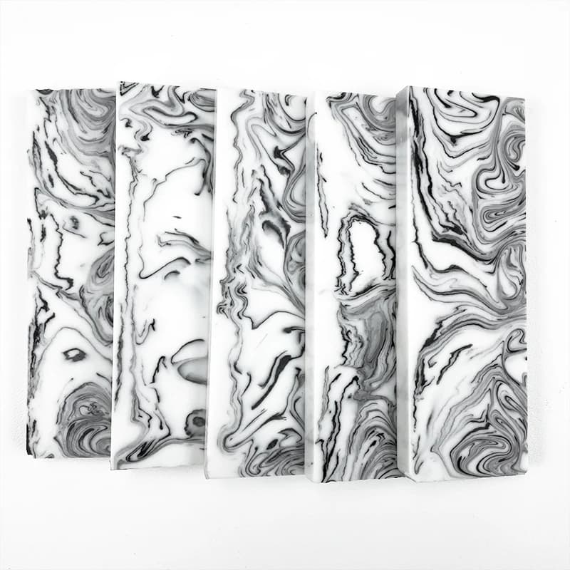 2pcs Black White Mixed resin Material for DIY Knife Handle Material Plate Handicraft Material Pattern Slingshot Handle Material