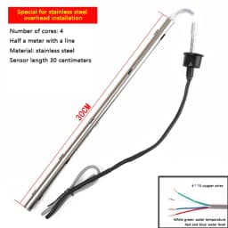 Stainless Steel Universal 2/4 Wires Water Temperature Water Level Probe Solar Sensor SUS Tube For Solar Water Heater Water Tank~