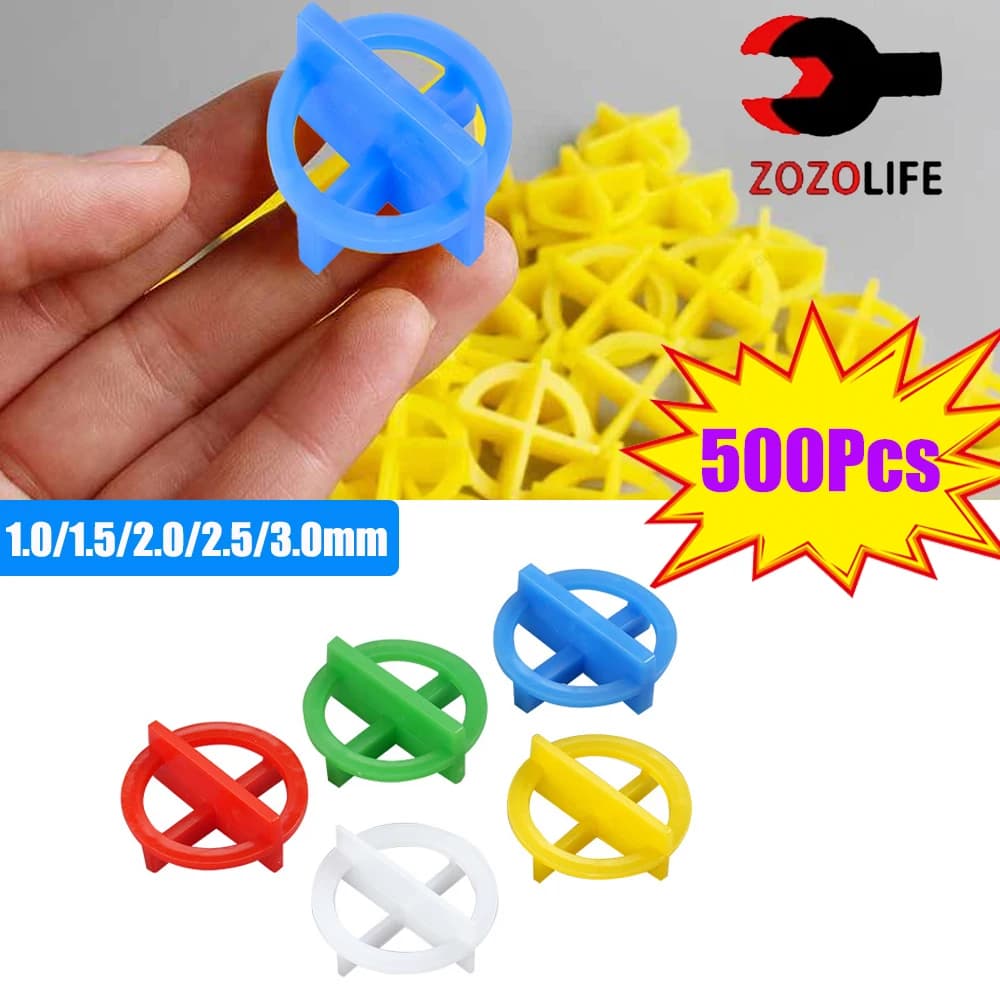 50/500Pcs Ceramic Tile Leveling System Spacers Clips Wedge for Tiling Fixing Floor Wall Gap Leveling System Construction Tool