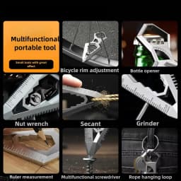 EDC Multitool 10-in-1 Portable Keychain Combo Tool Saw, Bottle Opener and Box Opener for Everyday Carry and Camping Accessories
