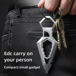 EDC Multitool 10-in-1 Portable Keychain Combo Tool Saw, Bottle Opener and Box Opener for Everyday Carry and Camping Accessories