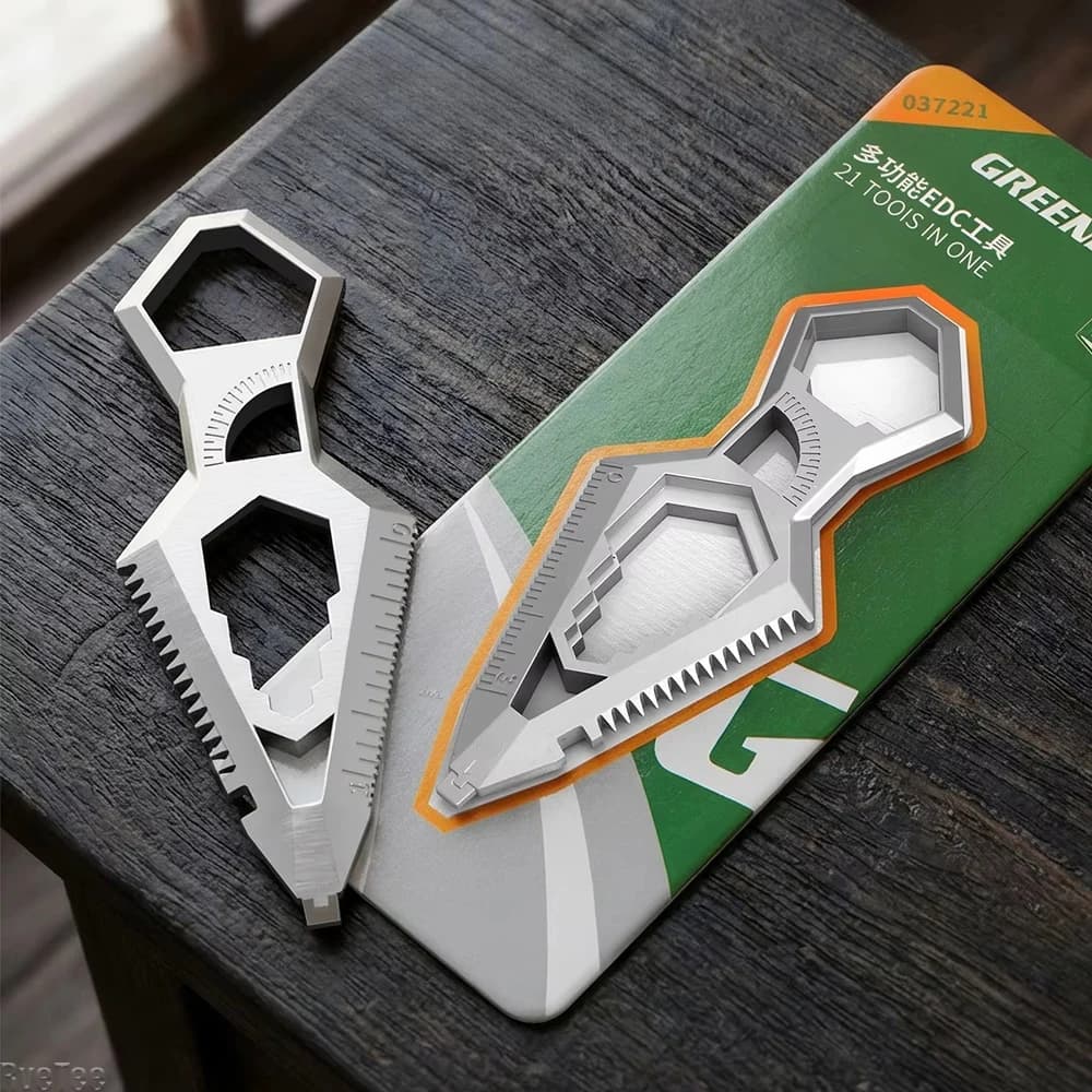 EDC Multitool 10-in-1 Portable Keychain Combo Tool Saw, Bottle Opener and Box Opener for Everyday Carry and Camping Accessories