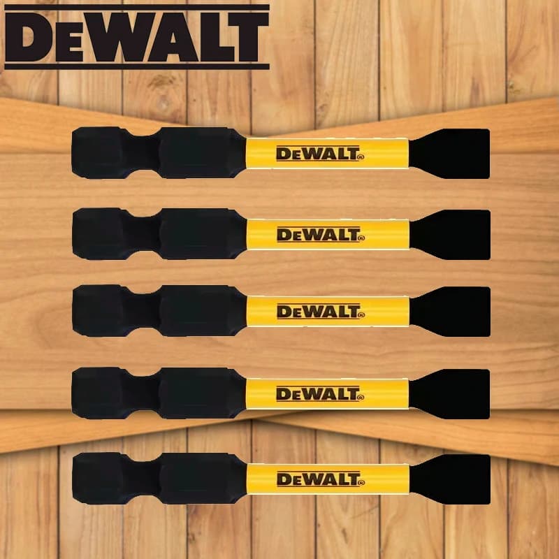 DEWALT SL8 57MM Slotted Impact Drill Bits High Speed Steel Hard Metal Screwdriver Batch Head 5PCS