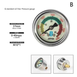 Oil Filled/Oil-free Pressure Gauge 40Mpa/6000PSI High Pressure Pump Air Compressor Pressure Gauge M10*1 Thread M10 Gasket