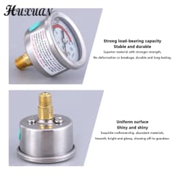 Oil Filled/Oil-free Pressure Gauge 40Mpa/6000PSI High Pressure Pump Air Compressor Pressure Gauge M10*1 Thread M10 Gasket