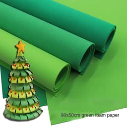 Thickness 1/2/3mm Green EVA Foam Paper Christmas Tree Making Foam Thin EVA Rubber Plate Handmade Model Making Cosplay 87x50cm